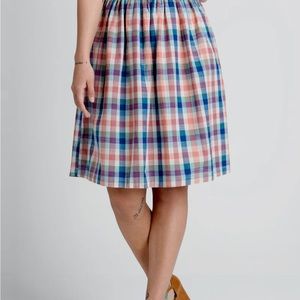 NWT 8. ModCloth Plaid A-Line with pockets!